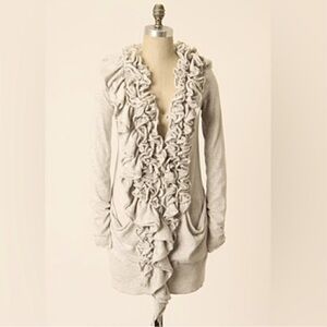 Anthropology Moth Ruffle Plaza Cardigan